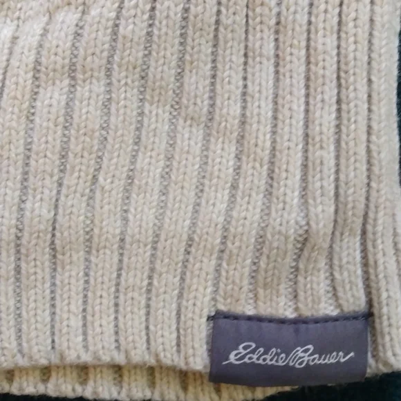 Eddie Bauer TXL Beige/Cream Cotton Crewneck Sweater - Picture 6 of 11